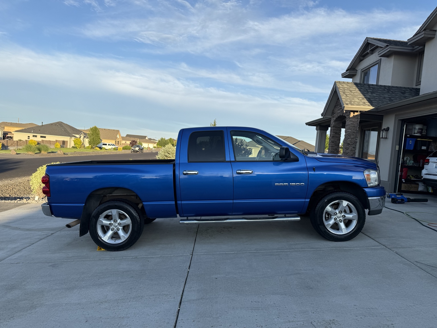 Blue Ram truck after exterior detailing